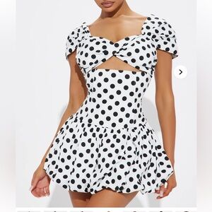 Polka Dot Cutout Dress